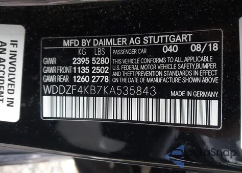 2019 Mercedes-Benz E 300 4Matic from USA, damaged, VIN WDDZF4KB7KA535843